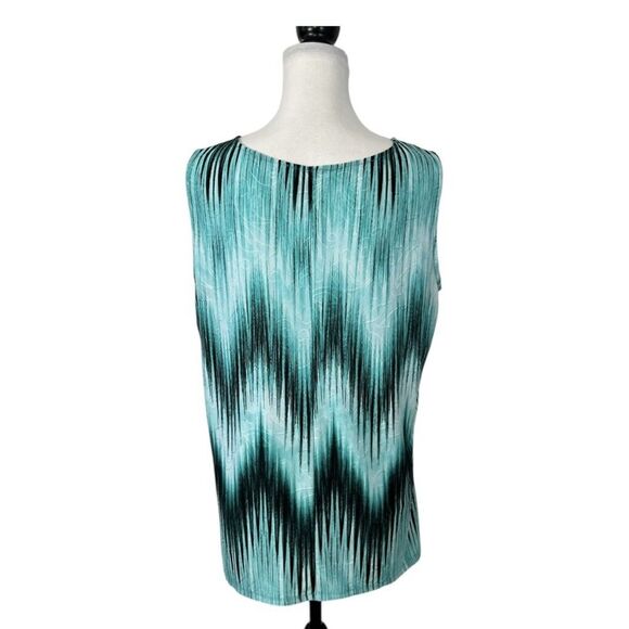 Notations Blouse Size L Green & Black Textured Layering Sleeveless Pullover Top - Picture 5 of 10